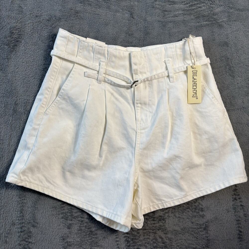 Blank NYC Womens Shorts‎ 27 White High Rise Denim Belt Classic Minimalist Preppy